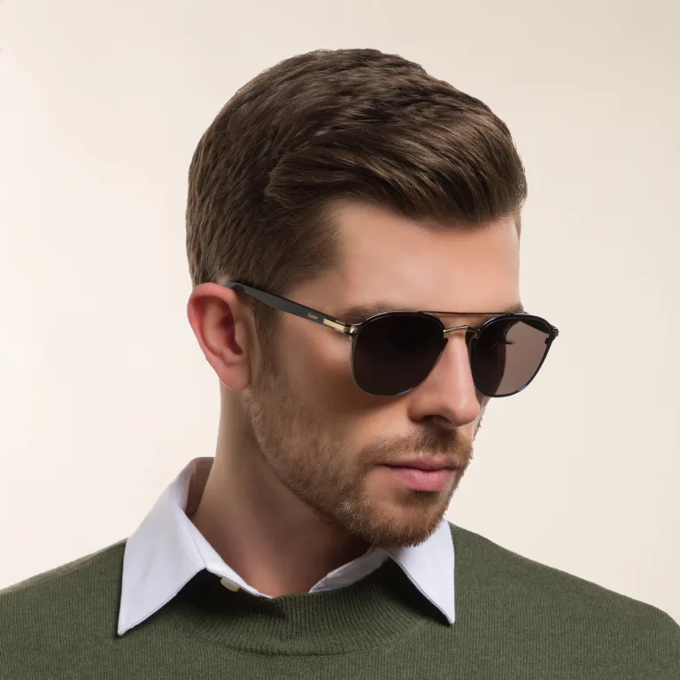 Shop Cartier Signature 'C'de Cartier Unisex Sunglasses in Grey online.