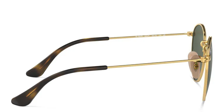 Shop Ray-Ban Junior Kids Round Sunglasses in Gold online.