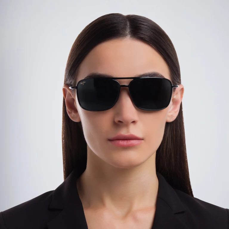 Shop Maui Jim Kaupo Gap Unisex Aviator Sunglasses in Black online.