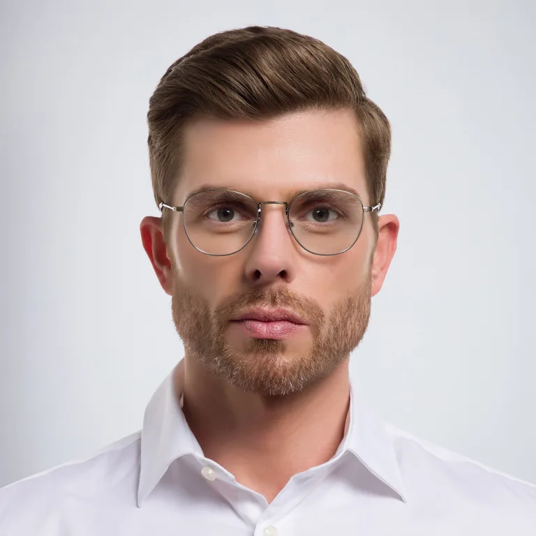 Shop GIORGIO ARMANI Round Eyeglasses in Gold online.
