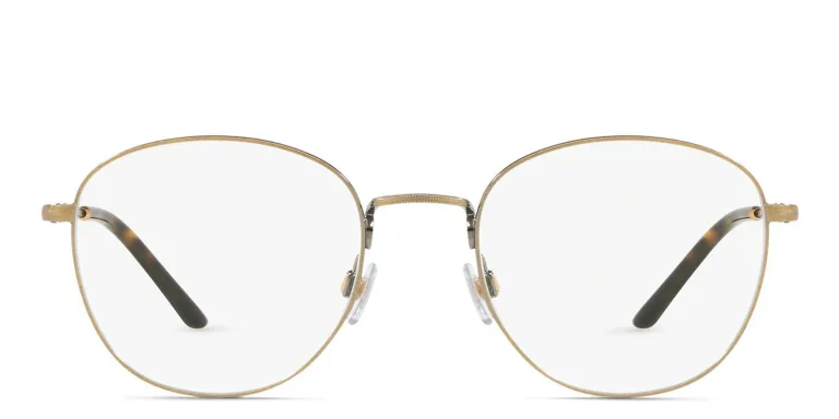 Shop GIORGIO ARMANI Round Eyeglasses in Gold online.