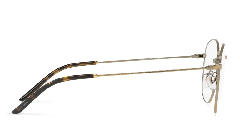 Shop GIORGIO ARMANI Round Eyeglasses in Gold online.