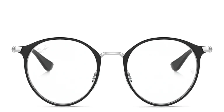 Shop Ray-Ban Junior Kids Panthos Eyeglasses in Metal in Black online.