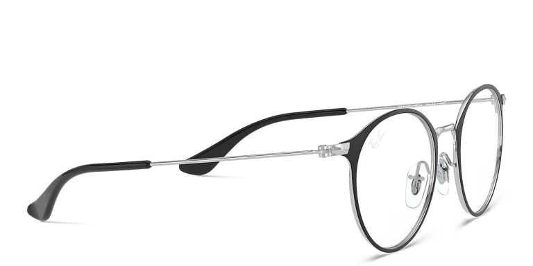 Shop Ray-Ban Junior Kids Panthos Eyeglasses in Metal in Black online.