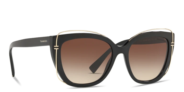 تسوق نظارات شمسية طراز كات آي بشعار العلامة تيفاني أند كو بلون أسود أونلاين.