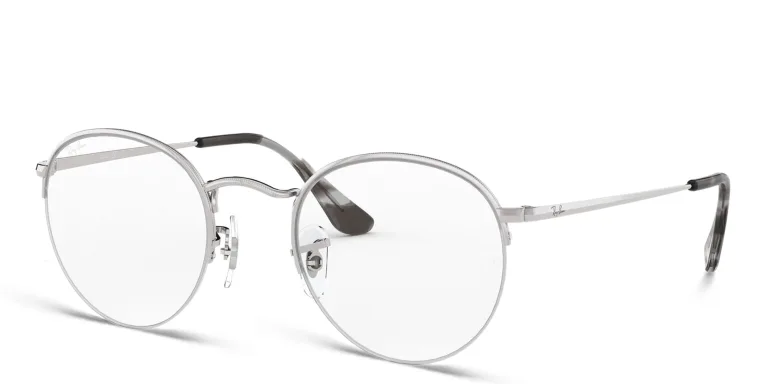 Shop Ray-Ban Round Gaze Unisex Eyeglasses in Silver online.