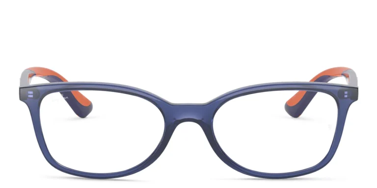 Shop Ray-Ban Junior Ferrari Kids Rectangle Eyeglasses in Blue online.