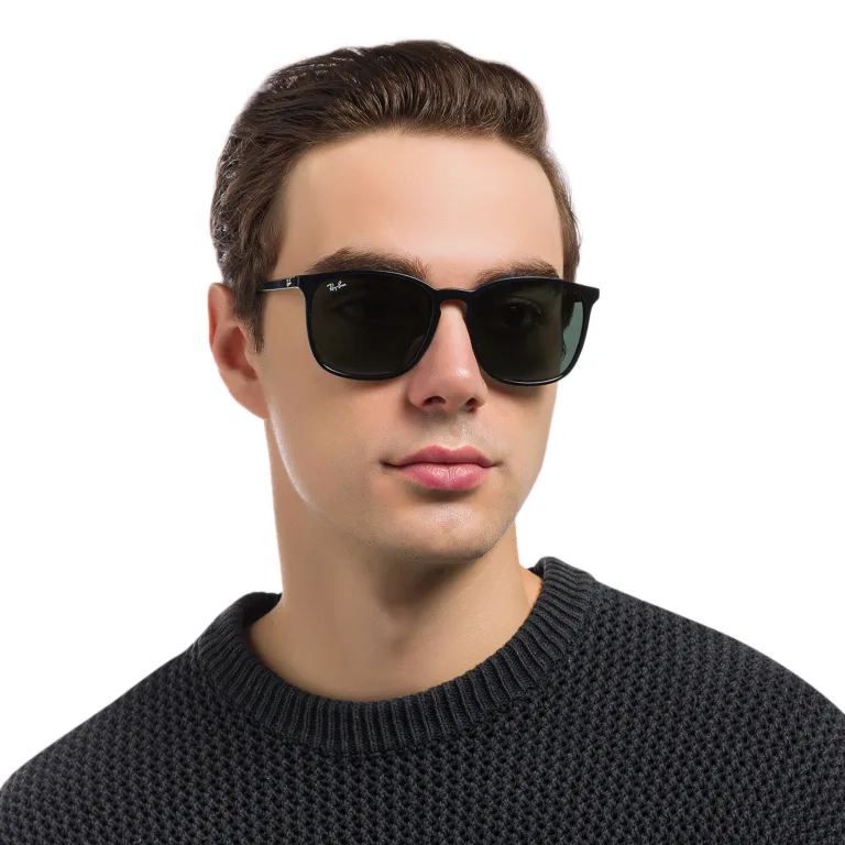 Shop Ray-Ban Unisex Square Sunglasses in Black online.