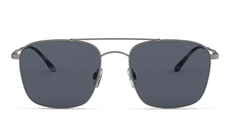 Shop GIORGIO ARMANI Square Sunglasses in Gunmetal online.