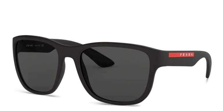 Shop Prada Linea Rossa Pillow Sunglasses in Black online.