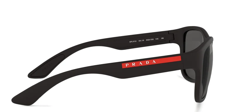 Shop Prada Linea Rossa Pillow Sunglasses in Black online.