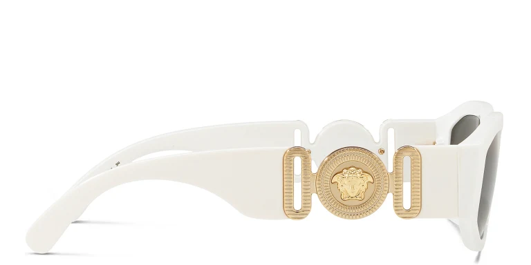 Shop VERSACE Medusa Biggie Sunglasses in White online.