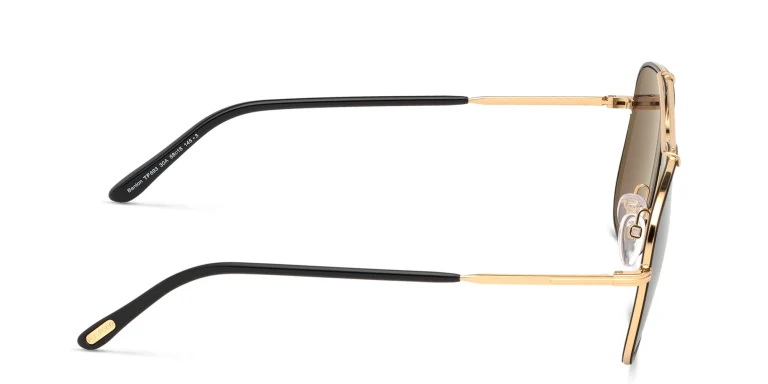 Shop TOM FORD Pilot Sunglasses in Gold online.