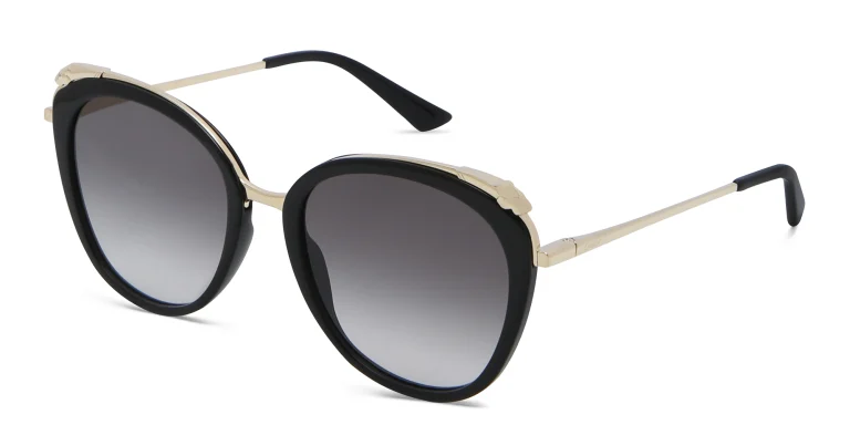 Shop Cartier Panthère de Cartier Cat-Eye Sunglasses in Black online.