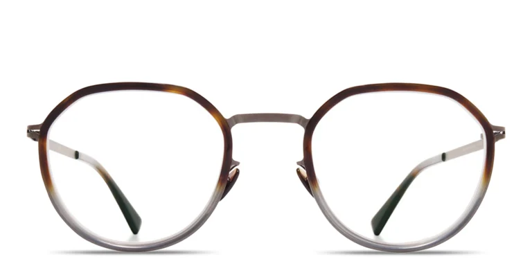 Shop MYKITA Justus Unisex Round Eyeglasses in Brown online.