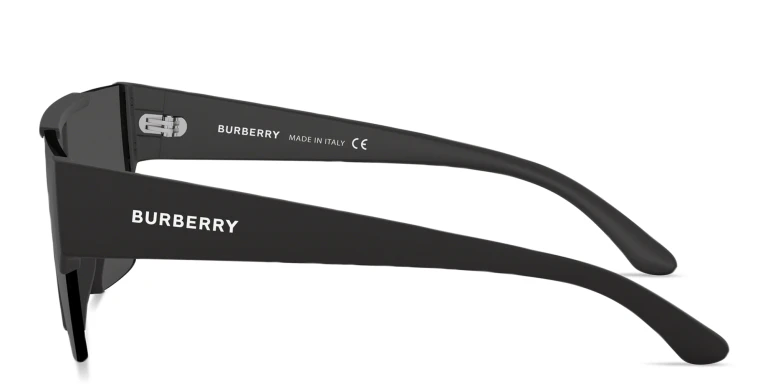 Shop BURBERRY Rimless Rectangle Sunglasses in Black online.