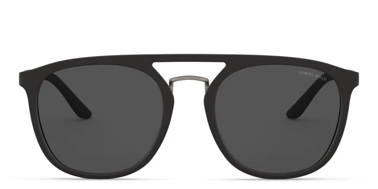 Shop GIORGIO ARMANI Square Sunglasses in Black online.