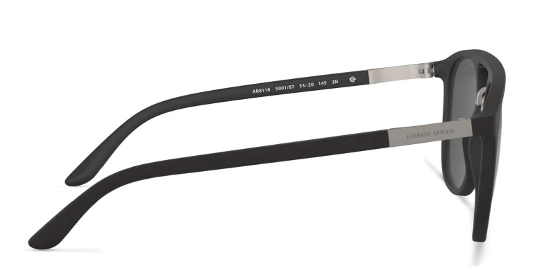 Shop GIORGIO ARMANI Square Sunglasses in Black online.