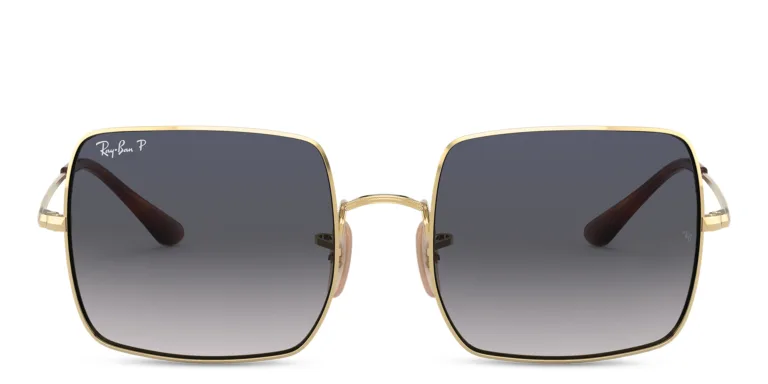 Shop Ray-Ban Square Sunglasses in Gold online.