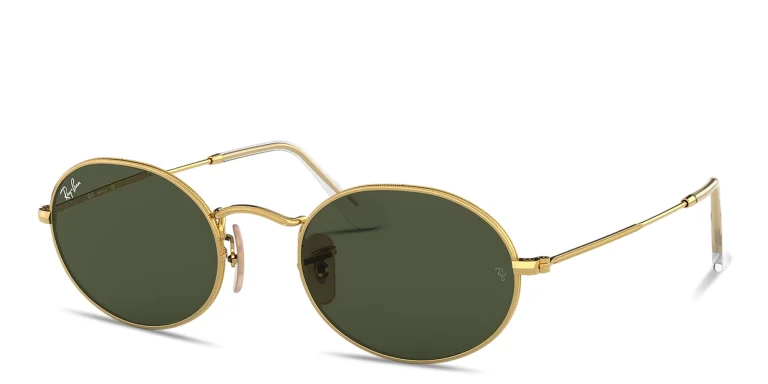 Shop Ray-Ban Oval Metal Unisex Sunglasses in Gold online.