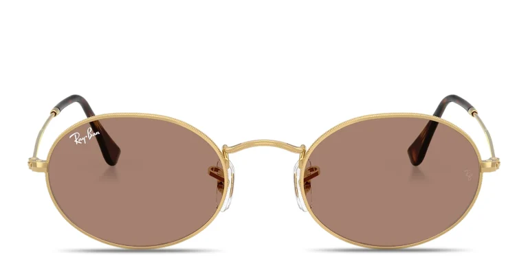 Shop Ray-Ban Oval Metal Summer Capsule Unisex Sunglasses in Gold online.