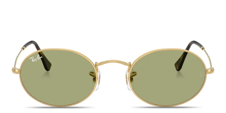 Shop Ray-Ban Oval Metal Summer Capsule Unisex Sunglasses in Gold online.