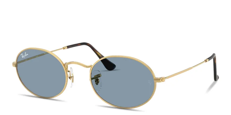 Shop Ray-Ban Oval Metal Summer Capsule Unisex Sunglasses in Gold online.