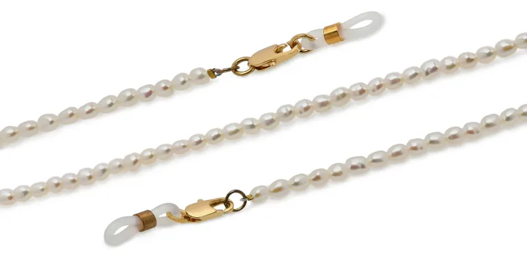 Shop Uoptic Pearl Glasses Chain in Beige online.
