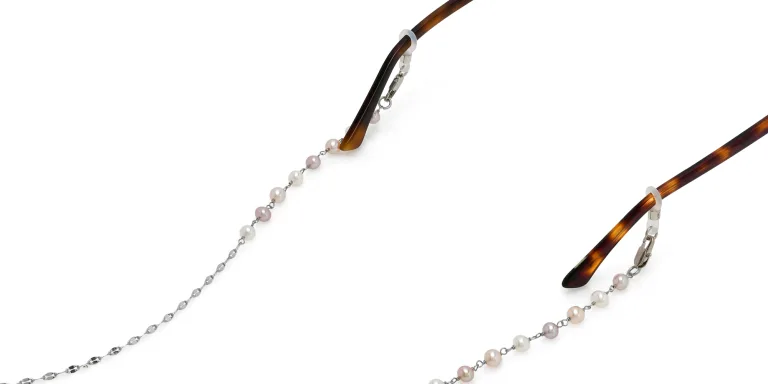 Shop Uoptic Pearl Glasses Chain in Rose online.