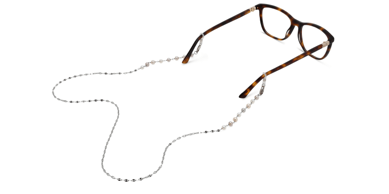 Shop Uoptic Pearl Glasses Chain in Rose online.