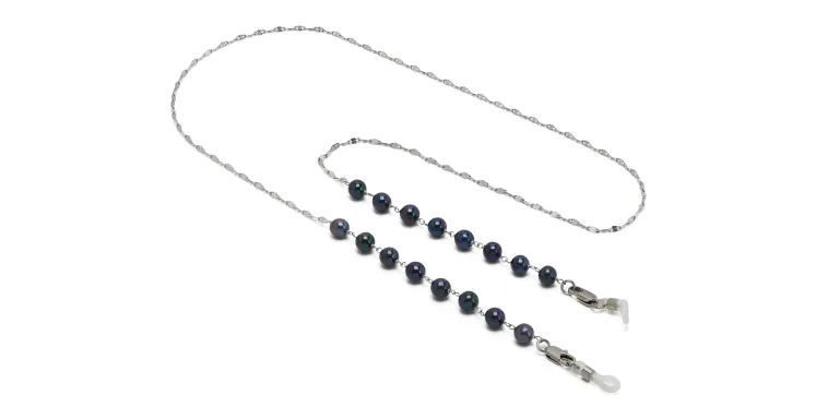 Shop Uoptic Pearl Glasses Chain in Black online.