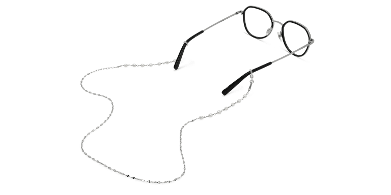 Shop Uoptic Pearl Glasses Chain in White online.