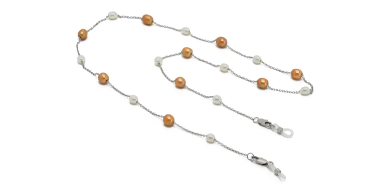 Shop Uoptic Pearl Glasses Chain in Brown online.