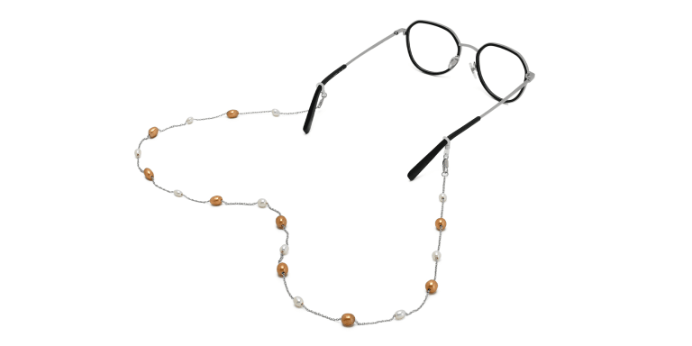 Shop Uoptic Pearl Glasses Chain in Brown online.
