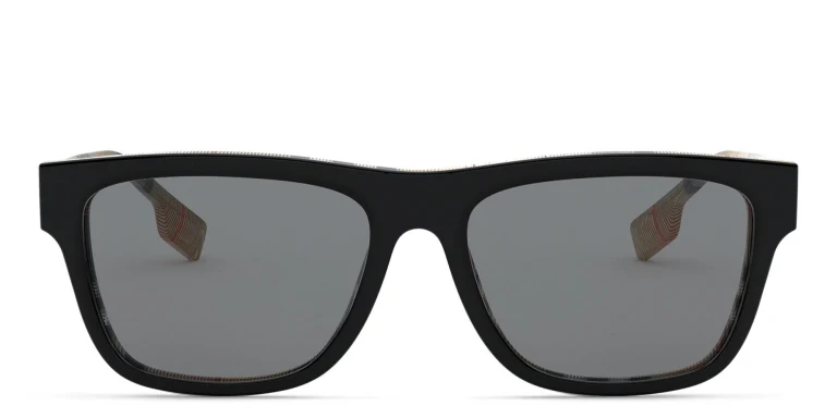 Shop BURBERRY Square Sunglasses in Black online.
