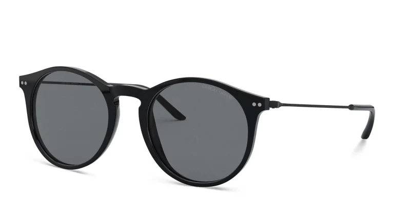 Shop GIORGIO ARMANI Panthos Sunglasses in Black online.