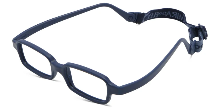 Shop Mira Flex Kids Rectangle Eyeglasses in Blue online.