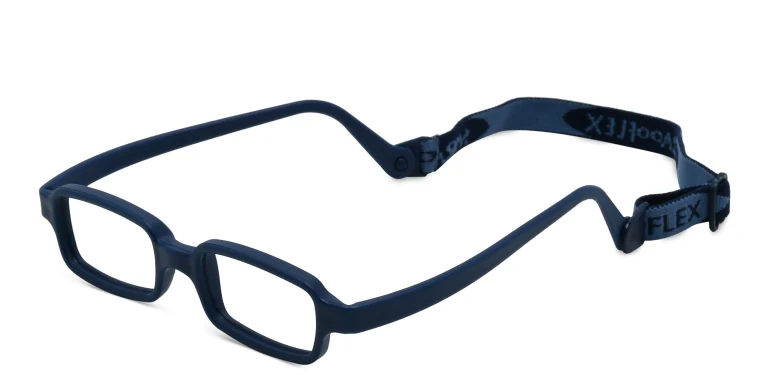 Shop Mira Flex Kids Rectangle Eyeglasses in Blue online.