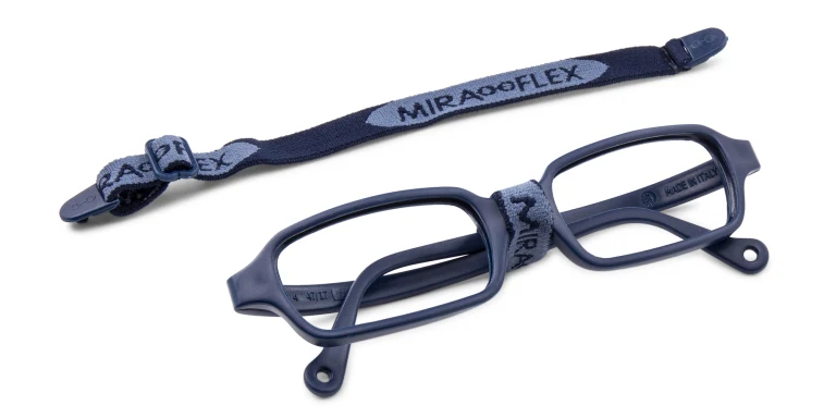 Shop Mira Flex Kids Rectangle Eyeglasses in Blue online.