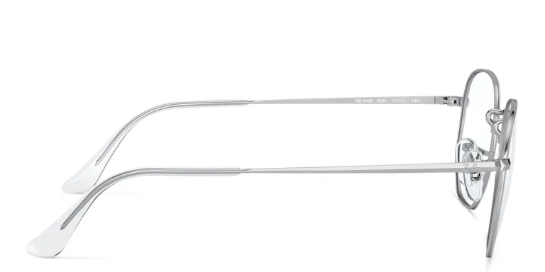 Shop Ray-Ban Unisex Hexagonal Irregular Eyeglasses in Silver online.