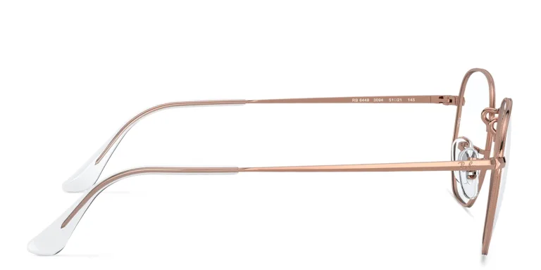 Shop Ray-Ban Unisex Hexagonal Irregular Eyeglasses in Gold online.