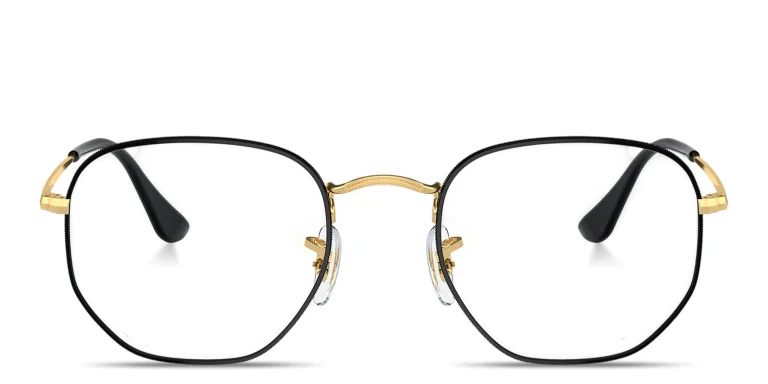Shop Ray-Ban Hexagonal Optics Unisex Eyeglasses in Gold online.