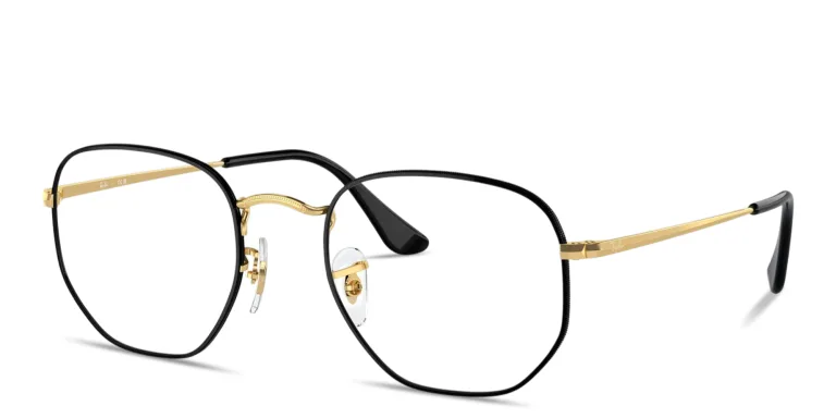 Shop Ray-Ban Hexagonal Optics Unisex Eyeglasses in Gold online.