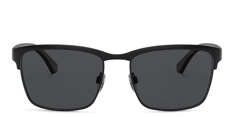 Shop Emporio Armani Pillow Sunglasses in Black online.