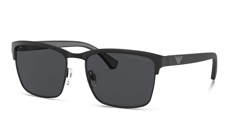 Shop Emporio Armani Pillow Sunglasses in Black online.