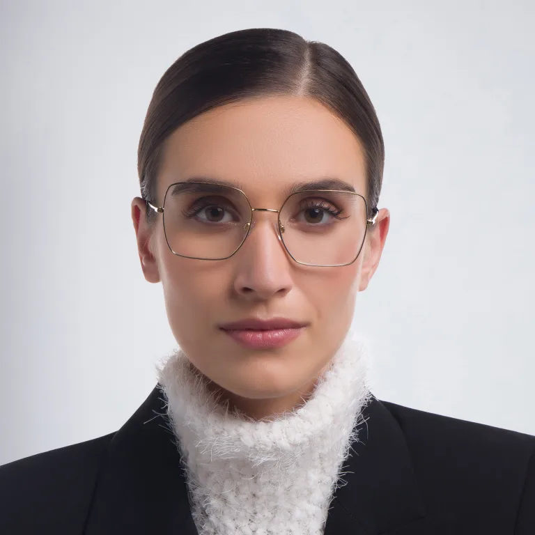 Shop Dolce & Gabbana Square Eyeglasses in Gold online.