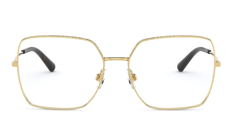 Shop Dolce & Gabbana Square Eyeglasses in Gold online.