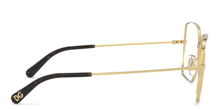 Shop Dolce & Gabbana Square Eyeglasses in Gold online.