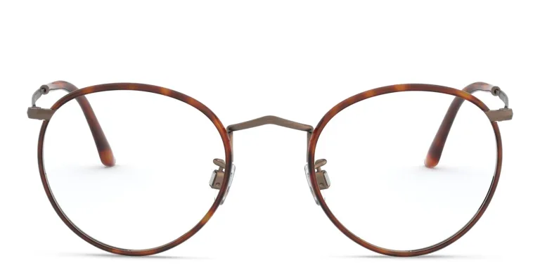 Shop GIORGIO ARMANI Round Eyeglasses in Havana online.