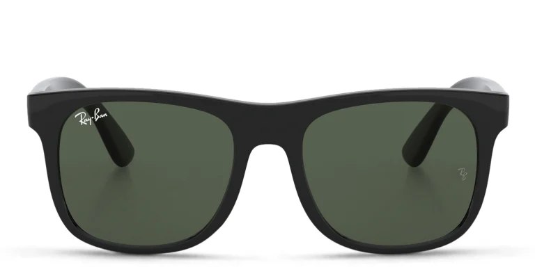 Shop Ray-Ban Junior Kids Wayfarer Square Sunglasses in Black online.
